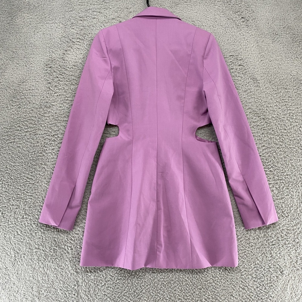 Zara Blazer Dress Womens Small Lilac Cutout One Button Jacket Office Siren - Picture 14 of 15